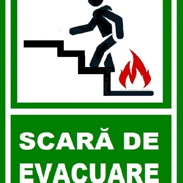 Placuta pentru scara de  iesire pe scara in stanga in sus