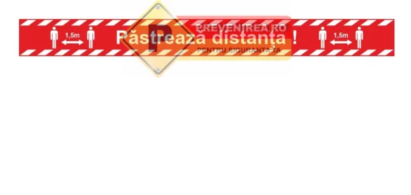 Bandă de Interzicere pentru Distanțare Socială - Siguranță și Organizare în Spații Publice