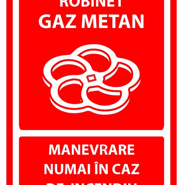 Semn de robinet cu gaz metan