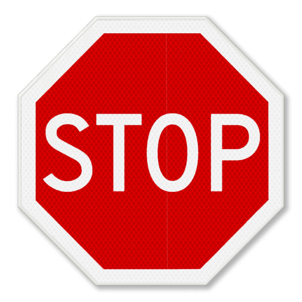 Stop Oprire înainte de drumul prioritar  din aluminiu