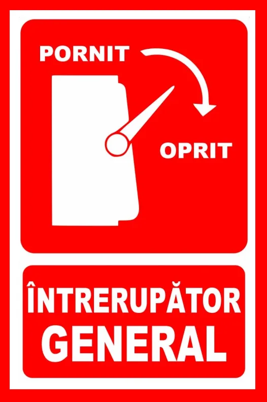 Placuta pentru intrerupator general pornit oprit