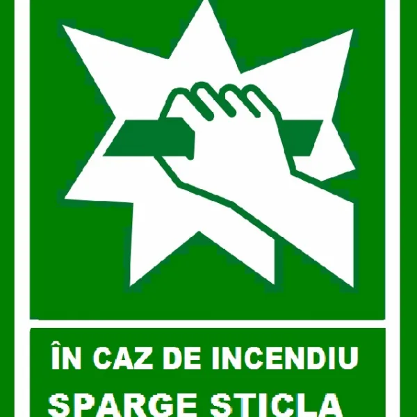 Placuta In caz de incendiu sparge sticla