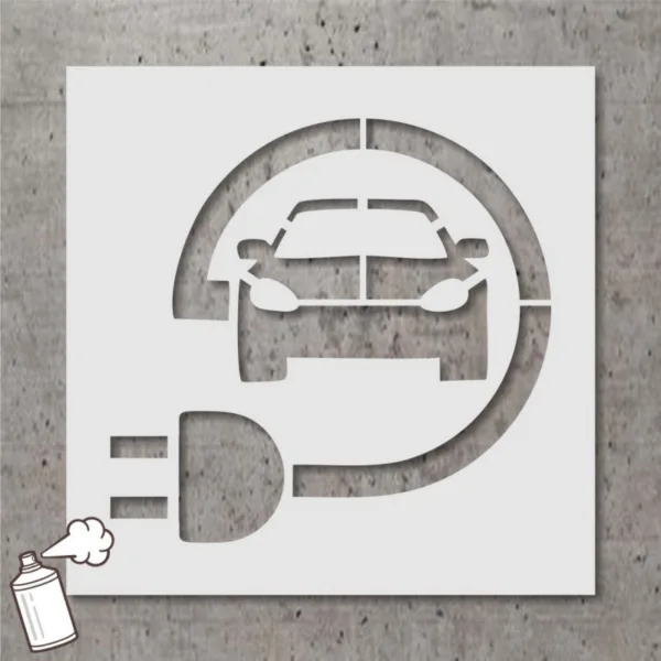 Șablon marcaj parcare electrică - inscripționare durabilă pentru spații EV