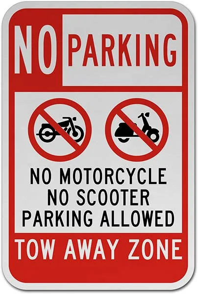 No Motorcycle No Scooter Parking Allowed Sign