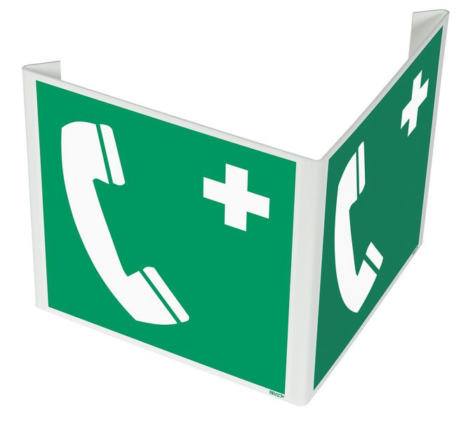 Semn cu două fete pentru telefon de salvare