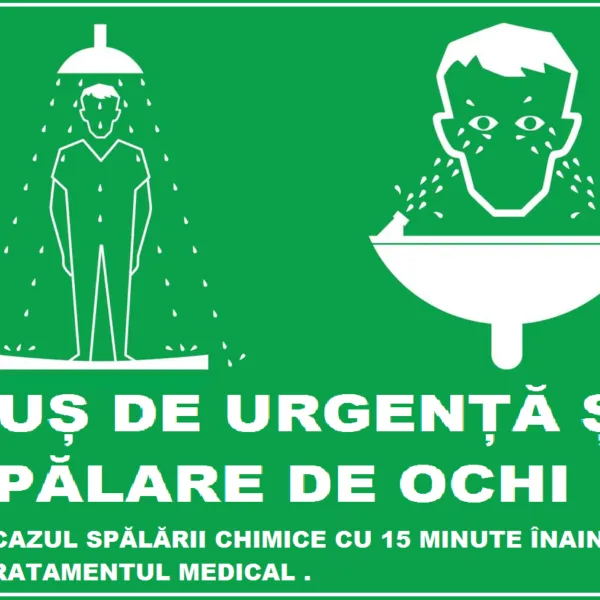 Placuta pentru dus de urgenta si spalare de ochi