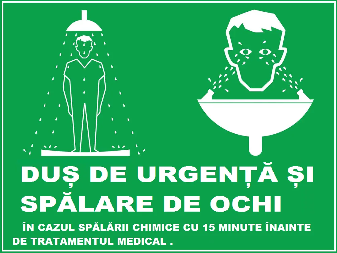 Placuta pentru dus de urgenta si spalare de ochi