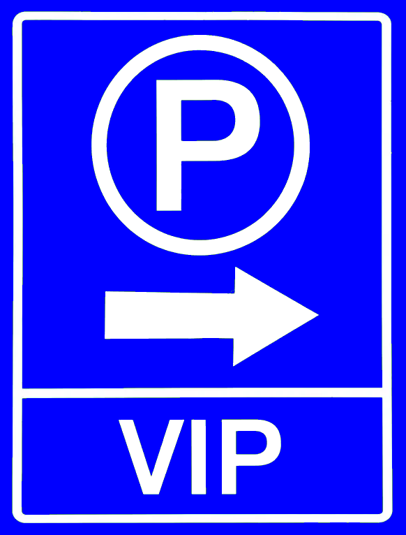 Indicator pentru parcare vip
