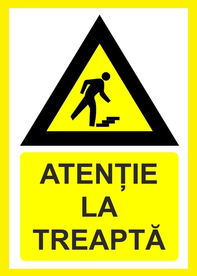 Placuta atentie la treapta