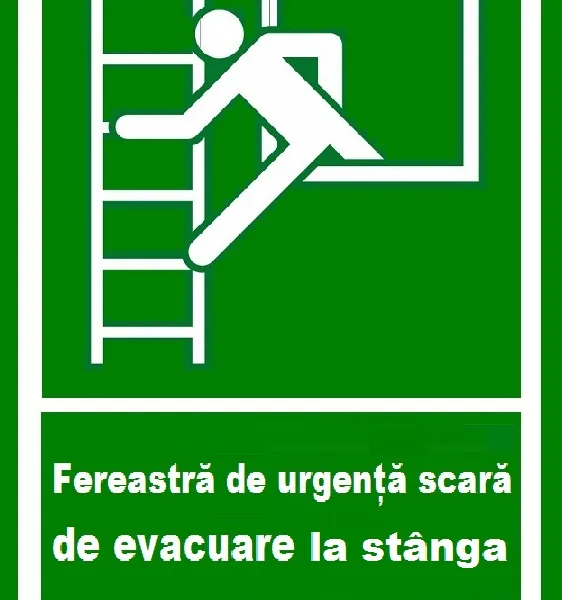 Placuta pentru fereastra de urgenta scara de evacuare la stanga