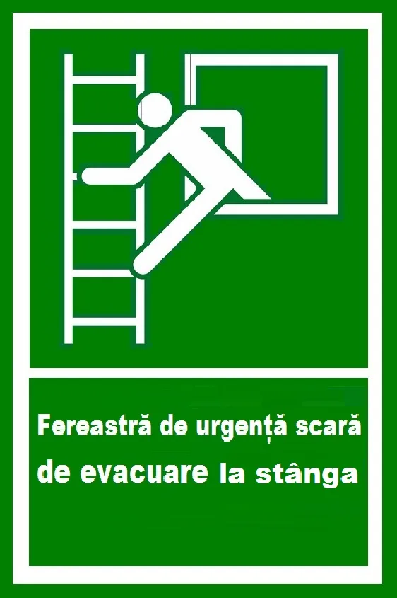Placuta pentru fereastra de urgenta scara de evacuare la stanga