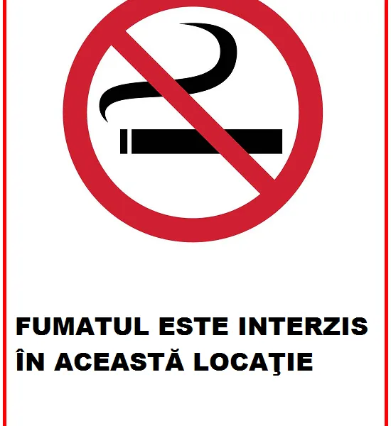 Placuta fumatul este interzis in aceasta locatie