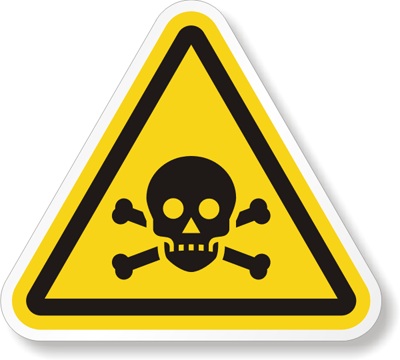 Etichetă Pericol Toxic - Conform Norme de Securitate