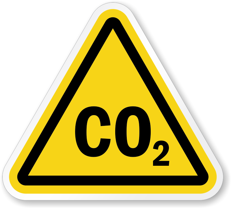 ETICHETĂ CU SIMBOL CO₂ - DIOXID DE CARBON