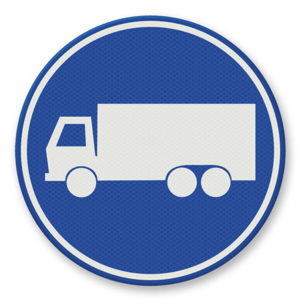 Indicator Rutier Banda Obligatorie pentru Camioane - Respectă Regulile de Circulație