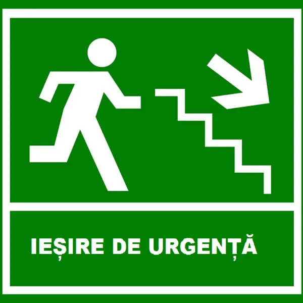 Placuta iesire de urgenta  scari in dreapta jos