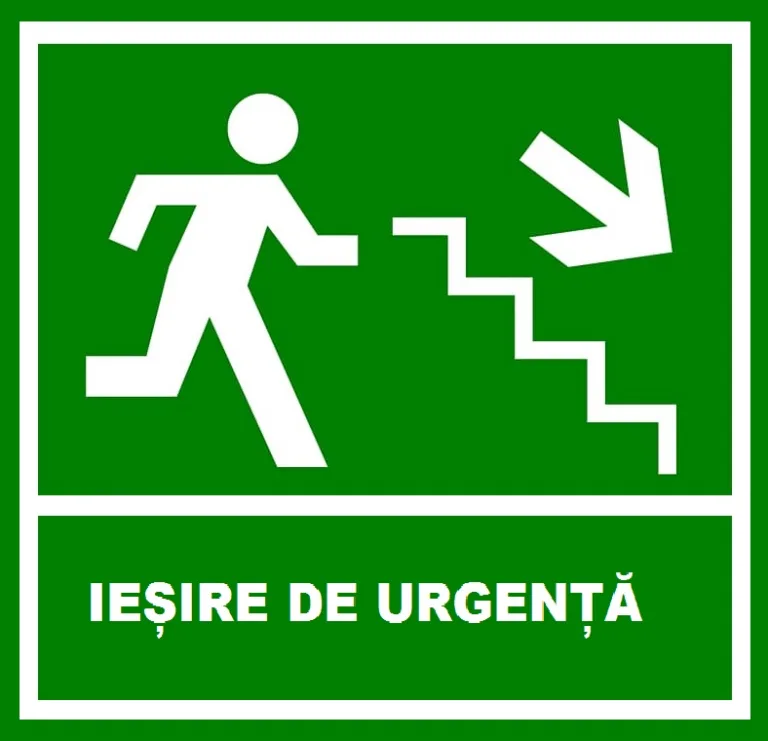Placuta iesire de urgenta  scari in dreapta jos