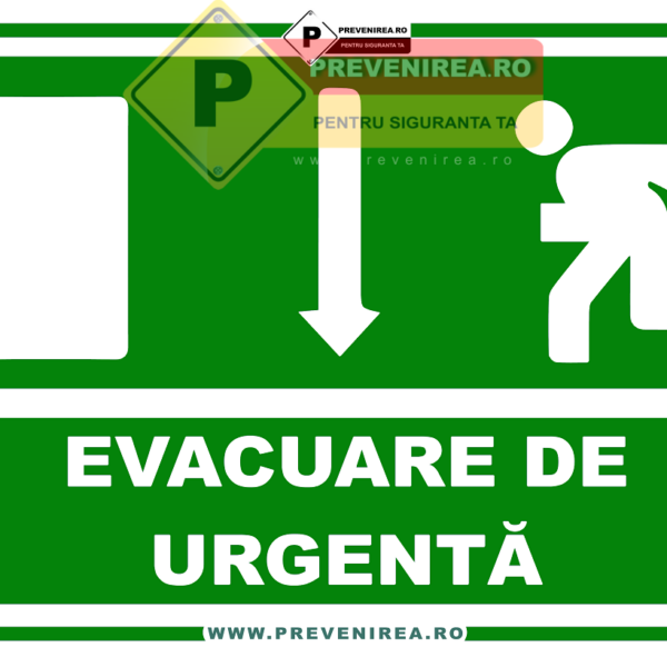 Indicator Evacuare Săgeată Jos - Siguranță Rapidă în Situații de Urgență