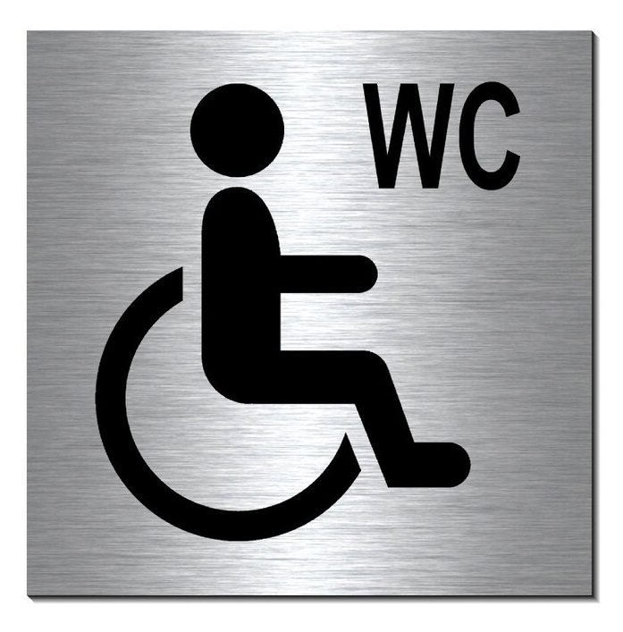 Semn din aluminiu pentru persoane cu dizabilități
