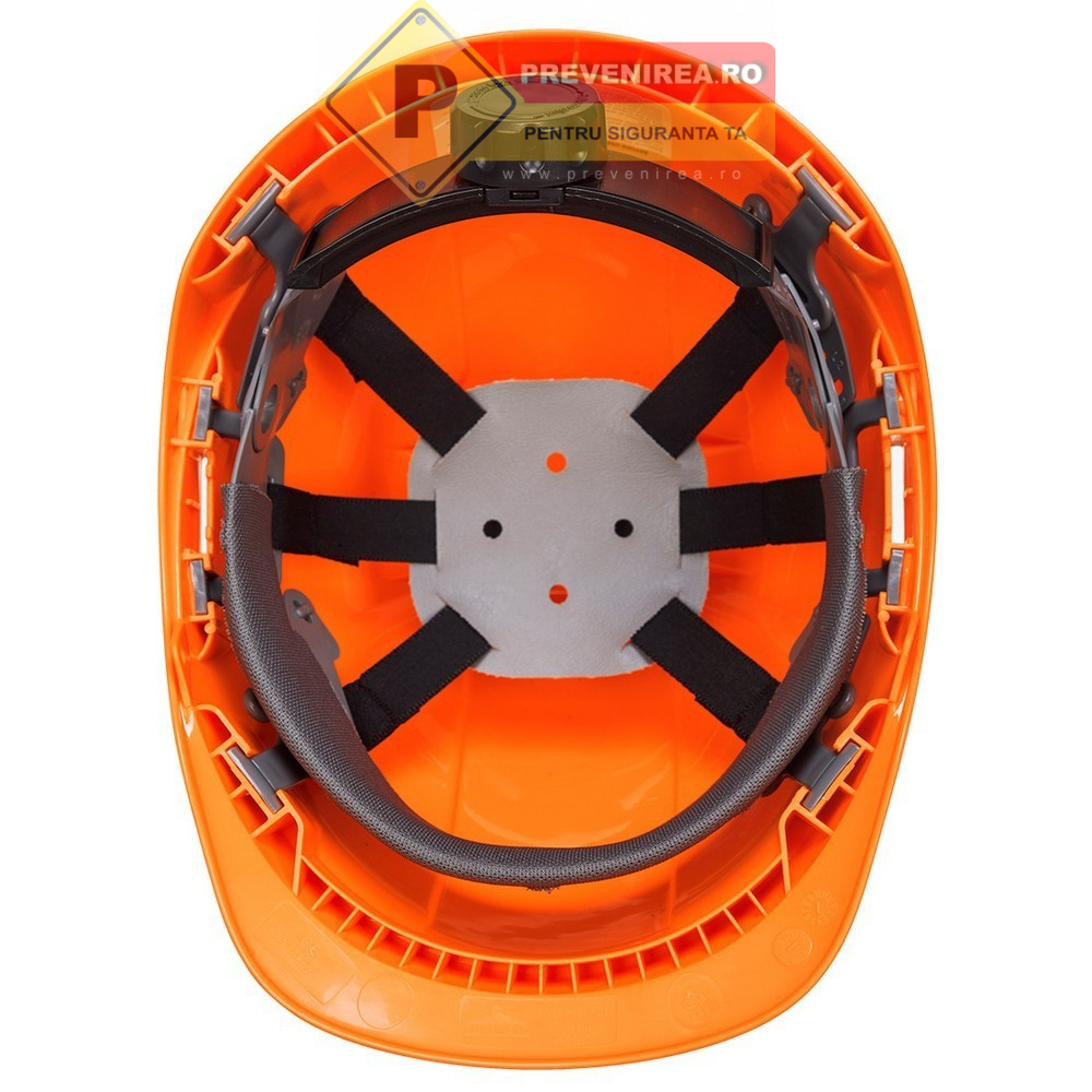 Casca de protecție portocalie industrială - Protecție completă pentru cap