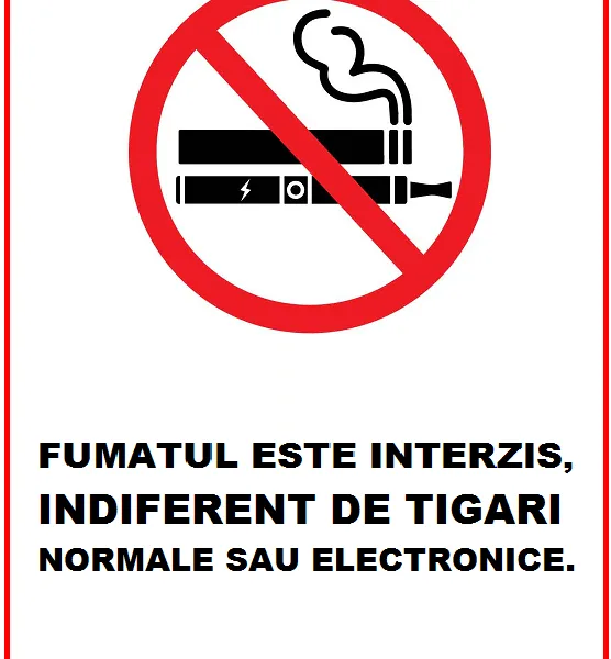 Placuta fumatul este interzis indiferent de tigari