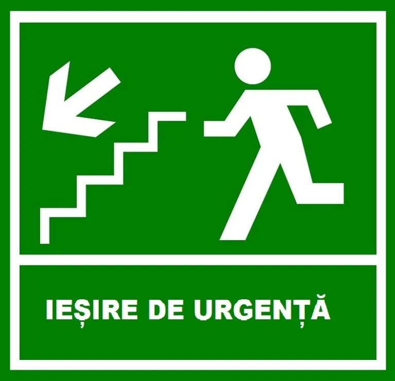 Placuta iesire de urgenta  scari in stanga jos