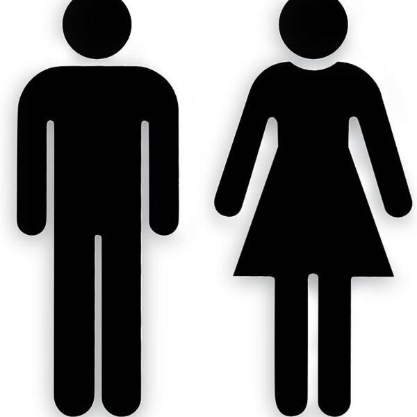 Men and Women Bathroom Decor sign