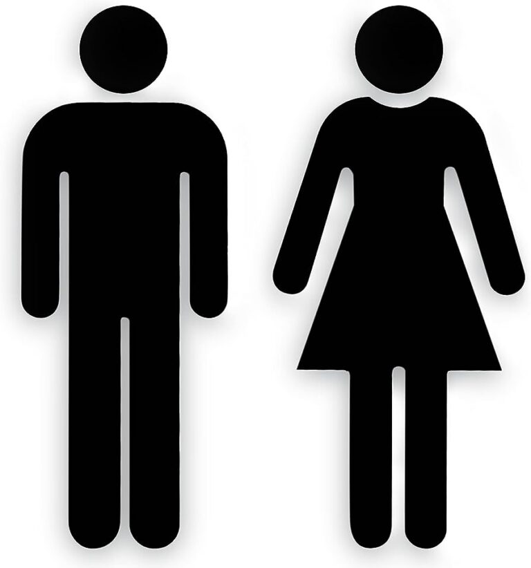 Men and Women Bathroom Decor sign
