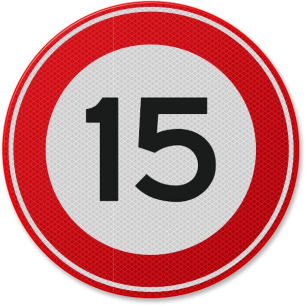 Semn din aluminiu de circulație 15 km