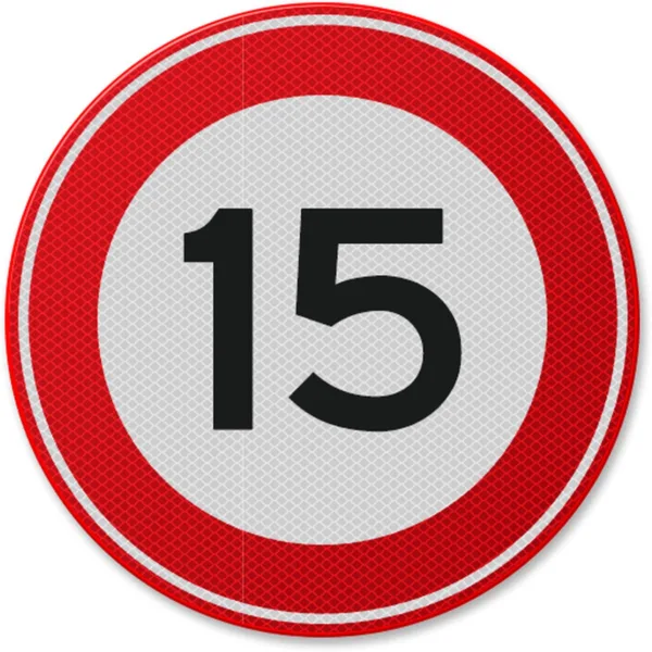 Semn din aluminiu de circulație 15 km