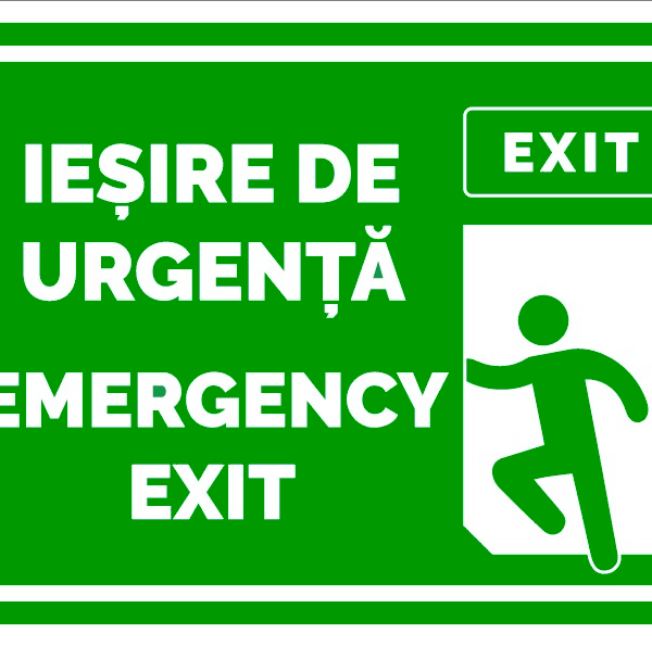 Indicator iesire de urgenta emergency exit dreapta