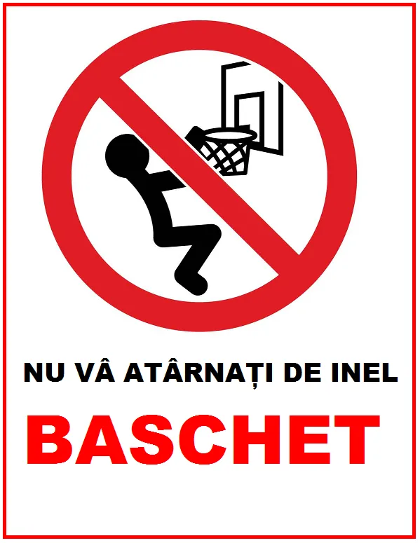 Placuta nu va atarnati de inel baschet