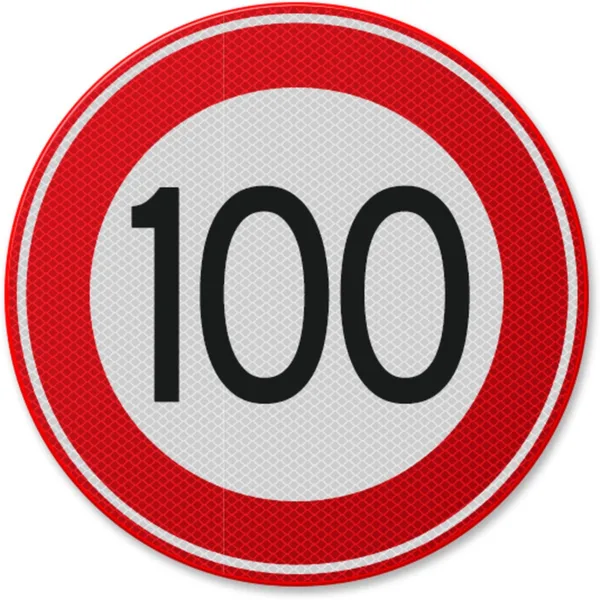 Semn din aluminiu de circulație 100 km
