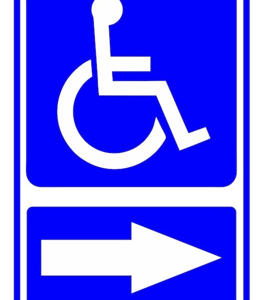 semn cu sageata pentru persoane cu handicap
