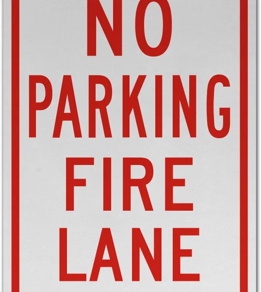 No Parking Fire Lane Sign