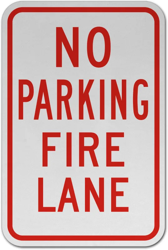 No Parking Fire Lane Sign