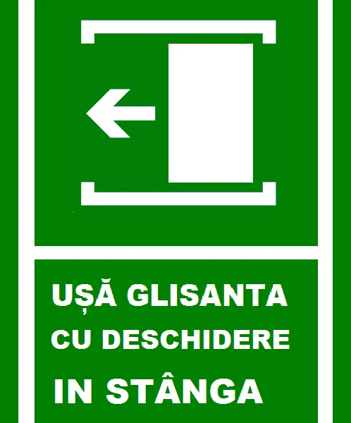Placuta pentru usa glisanta spre stanga