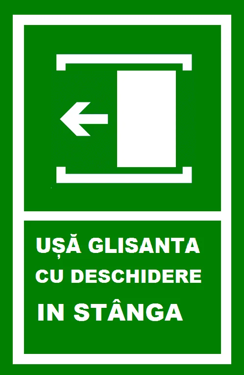 Placuta pentru usa glisanta spre stanga