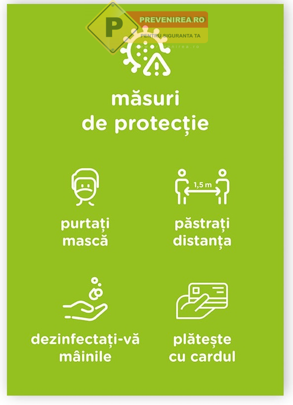 Panou informativ măsuri de protecție pentru clienți și angajați