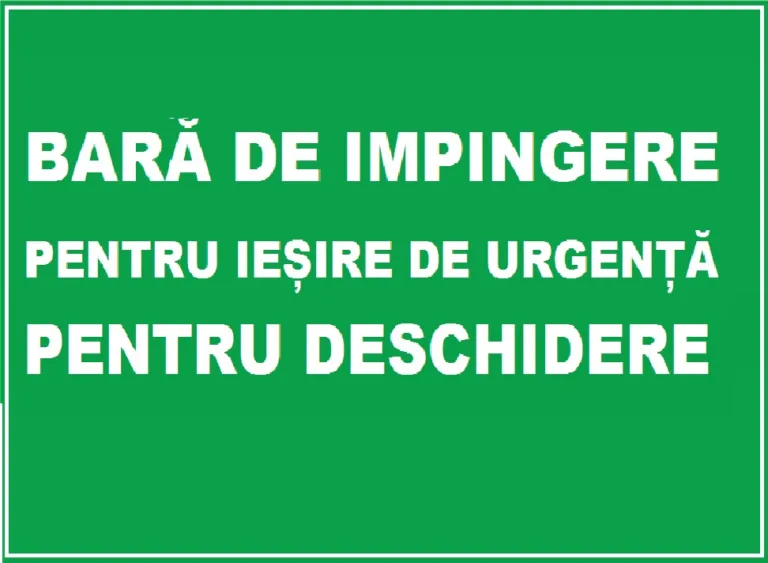Placuta pentru bara de impingere pentru iesire de urgenta