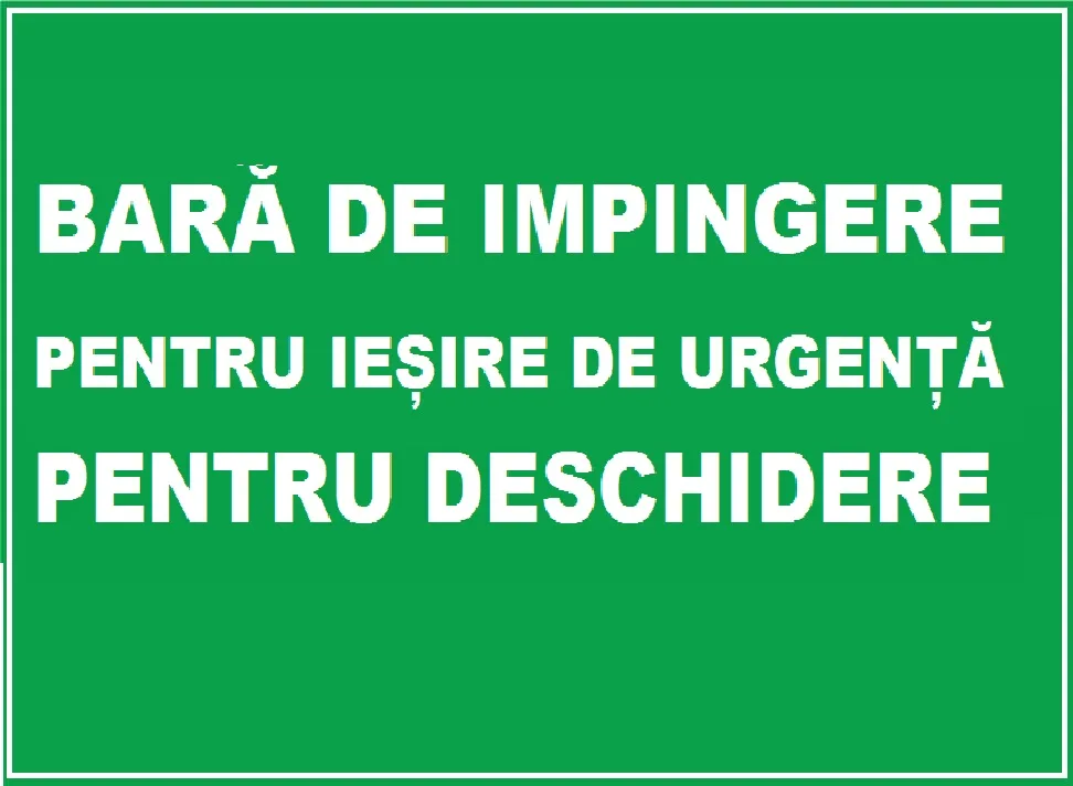 Placuta pentru bara de impingere pentru iesire de urgenta