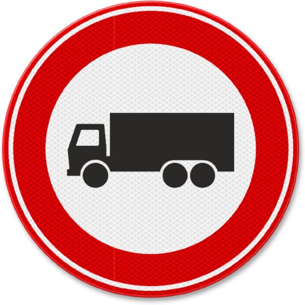 Semn din aluminiu de circulație interzis pentru camioane