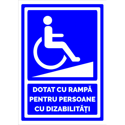 Semn dotat cu rampa pentru persoane cu dizabilitati
