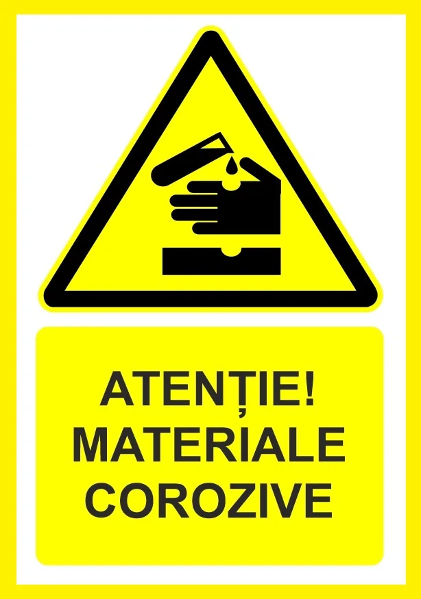 Placuta atentie materiale corozive