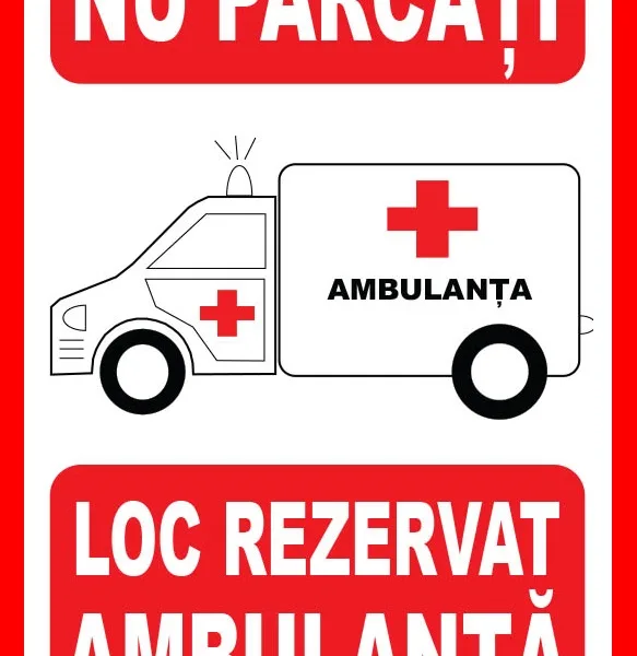 Placuta nu parcati loc rezervat ambulanta