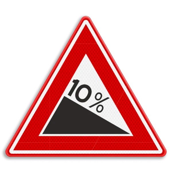 Indicator rutier Deal abrupt în jos - Aluminiu rezistent, semn rutier profesional certificat