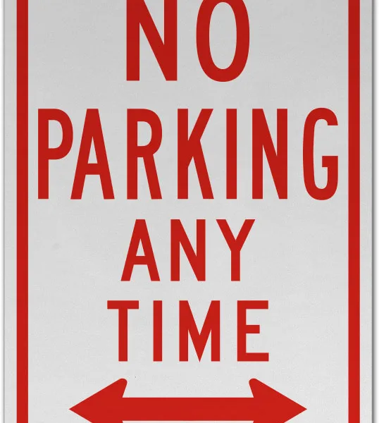 No Parking Any Time Sign Double Arrow