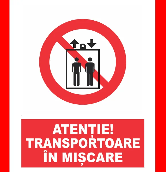 Placute atentie transportoare in miscare