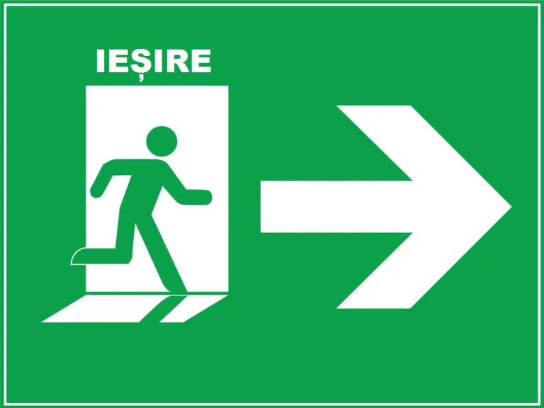 Placuta pentru iesire de siguranta cu directia la dreapta