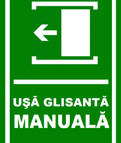 Placuta pentru usa manuala glisanta sprea stanga
